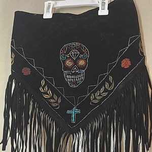 fringe skull tubtop